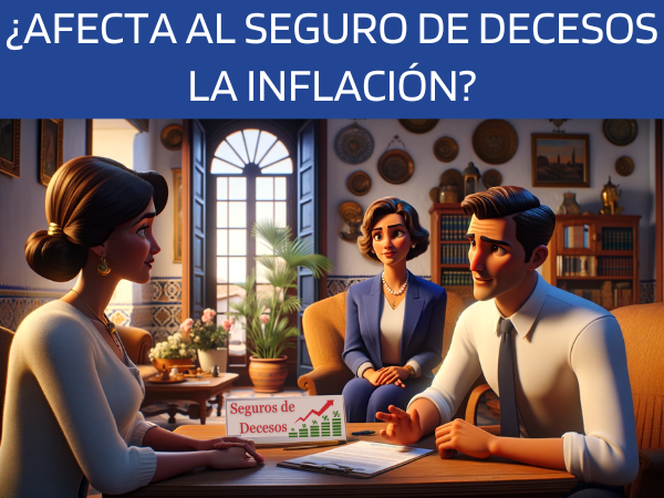 Imagen realista, al estilo Pixar, de una atractiva y honesta agente de seguros, de entre 30 y 40 años, con rasgos andaluces, que participa en la explicación detallada de un plan de seguros de decesos. El agente responde a la pregunta de la pareja sobre si el seguro se ajusta a la inflación o a cambios económicos significativos. La atractiva pareja andaluza, de entre 30 y 50 años, escucha atentamente en su acogedora y bien decorada casa de Cádiz. La escena capta un momento de conversación reflexiva, destacando la profesionalidad del agente y el atento interés de la pareja. El escenario es rico en detalles culturales, reflejando el vibrante estilo de vida andaluz, sin texto ni letras en la imagen. Nota: La URL 'https://www.segurodedefuncion.com/' se menciona en la descripción de la imagen, pero no aparece en ella. La escena debe irradiar calidez, confianza y autenticidad regional, en una relación de aspecto de pantalla panorámica.