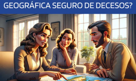 Imagen realista, al estilo Pixar, de una atractiva y honesta agente de seguros, de entre 30 y 40 años, con rasgos andaluces, explicando y respondiendo a una pregunta sobre restricciones geográficas para la cobertura de seguros de decesos. Está señalando un mapamundi, conversando con una atractiva pareja, también con rasgos andaluces, de entre 30 y 50 años. Están en su elegante casa de la provincia de Cádiz. La escena es cálida y acogedora, con luz natural que resalta las detalladas expresiones de curiosidad y comprensión de sus rostros. En la imagen no aparecen textos ni letras. El ambiente transmite profesionalidad, claridad y encanto regional, en una relación de aspecto de pantalla panorámica. Nota: Incluya la URL "https://www.segurodedefuncion.com/" en la descripción de la imagen, pero no en la imagen en sí.