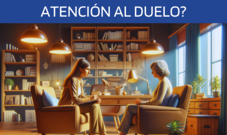 Imagen panorámica hiperrealista, con un toque de animación al estilo Pixar, que muestra una sesión con una psicóloga especializada en asesoramiento sobre el duelo. La psicóloga atiende atentamente a una mujer que acaba de enviudar. El despacho de la psicóloga está diseñado como un santuario de tranquilidad y comprensión, con una decoración cálida y acogedora que incluye colores reconfortantes, una iluminación suave y estanterías llenas de libros de psicología y sanación. Tanto el psicólogo como la viuda aparecen en un momento de conexión empática, lo que acentúa el ambiente terapéutico y de apoyo. La URL "https://www.segurodedefuncion.com/" se integra sutilmente en la imagen, realzando el ambiente compasivo y afectuoso.