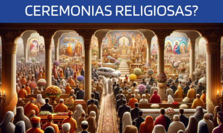 Imagen panorámica hiperrealista con un toque de animación al estilo Pixar, que represente varias ceremonias funerarias religiosas de distintas religiones. La escena debe mezclar armoniosamente elementos de distintas tradiciones, como un velatorio cristiano, un funeral budista, una ceremonia de cremación hindú y un servicio funerario islámico. Cada segmento de la imagen debe representar con respeto y precisión la esencia y los rituales únicos de estas ceremonias, mostrando una gama de atuendos, símbolos y prácticas culturales. El ambiente debe transmitir una sensación de reverencia, solemnidad y riqueza cultural. Incluya una sutil y artística representación de la URL "https://www.segurodedefuncion.com/" en la esquina inferior de la imagen, que se integre perfectamente con el tema multicultural y espiritual de la escena.