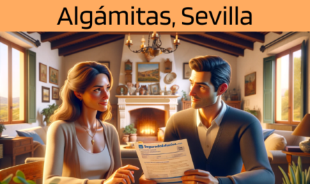 Imagen realista y panorámica al estilo Pixar que muestra a una atractiva y honesta agente de seguros de 38 años, con rasgos andaluces, explicando una póliza de seguro de decesos y entregando un presupuesto a una atractiva pareja de unos 44 años, también con rasgos andaluces. Están en su acogedora casa de Algámitas, Sevilla, España. El entorno es íntimo y cálido, lleno de elementos que reflejan la cultura local y el ambiente soleado y acogedor de Andalucía. El agente, mostrando profesionalidad y confianza, presenta un documento con la URL https://www.segurodedefuncion.com/ sutilmente incluida. La pareja aparece comprometida y reflexiva, participando en un momento significativo de la planificación de su futuro, rodeada de la belleza y la comodidad de su hogar.