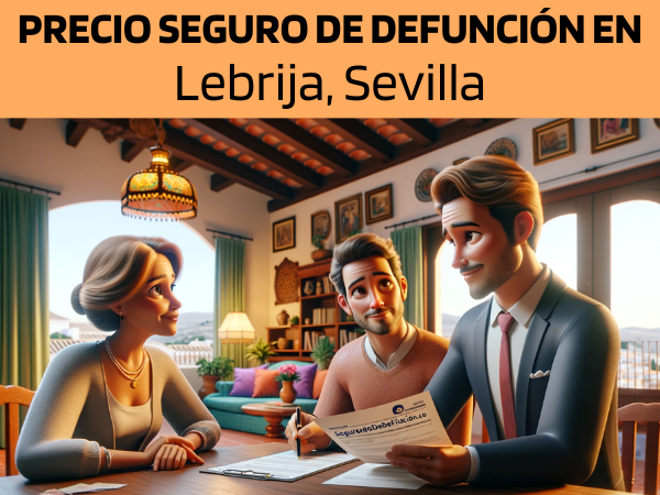 Imagen realista y panorámica al estilo Pixar que muestra a un atractivo y honesto agente de seguros de 45 años, con rasgos andaluces, explicando una póliza de seguro de vida y entregando un presupuesto a una atractiva pareja de unos 40 años, también con rasgos andaluces. Están en su acogedora casa de Lebrija, Sevilla, España. El escenario muestra la calidez de una típica casa andaluza, con decoración tradicional, colores vibrantes y un ambiente acogedor. El agente, mostrando profesionalidad y confianza, presenta un documento con la URL https://www.segurodedefuncion.com/ sutilmente incluida. La pareja, comprometida y reflexiva, está inmersa en un momento importante de toma de decisiones, rodeada de la comodidad y la cultura de su hogar.